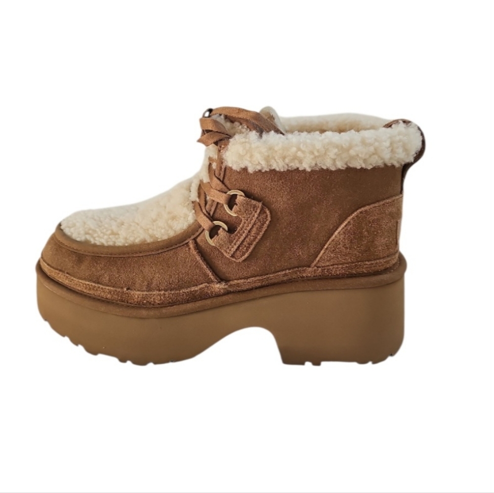 UGG Classic New Heights Lace Up Chestnut Boot Womens Size 12 S/N 1167772 NEW - Picture 4 of 9